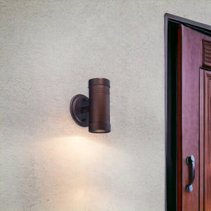 Homeroots Two Light Bronze Cylinder Wall Light  Aluminium  398840