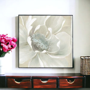 Homeroots Soft Winter Flower Unframed Print Wall Art  Polyester 398847