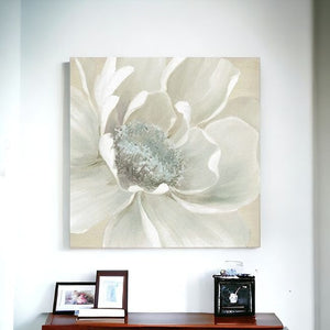 Homeroots Soft Winter Flower Unframed Print Wall Art  Polyester 398847
