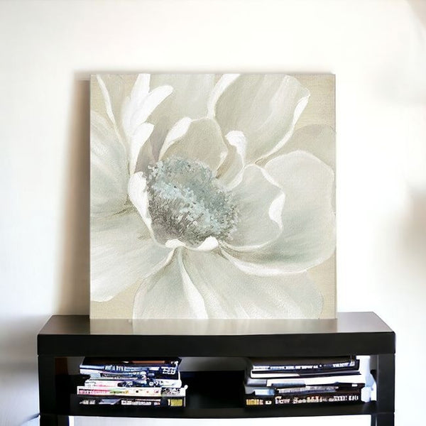 Homeroots Soft Winter Flower Unframed Print Wall Art  Polyester 398847