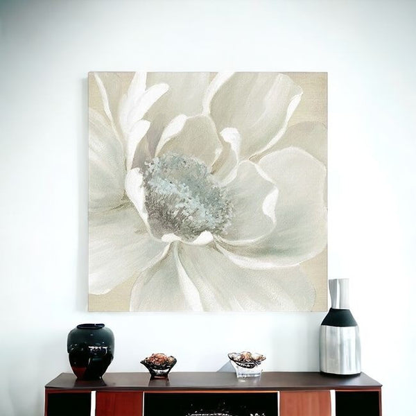 Homeroots Soft Winter Flower Unframed Print Wall Art  Polyester 398847