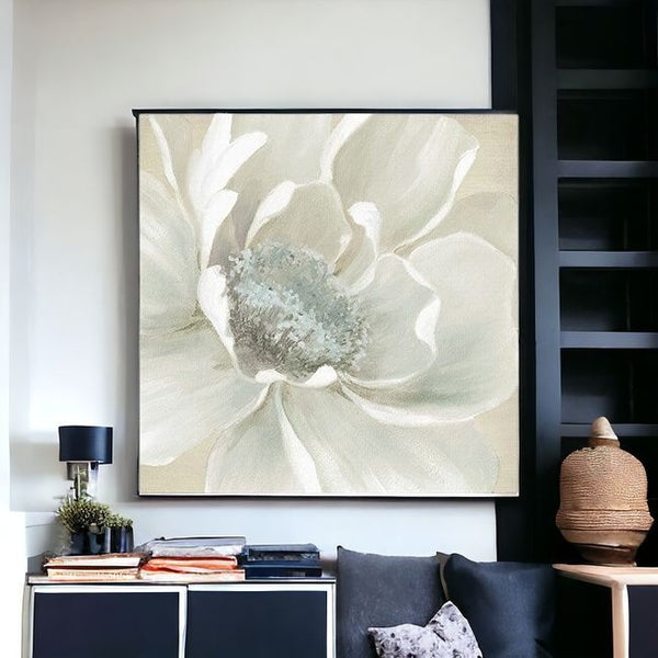 Homeroots Soft Winter Flower Unframed Print Wall Art  Polyester 398847