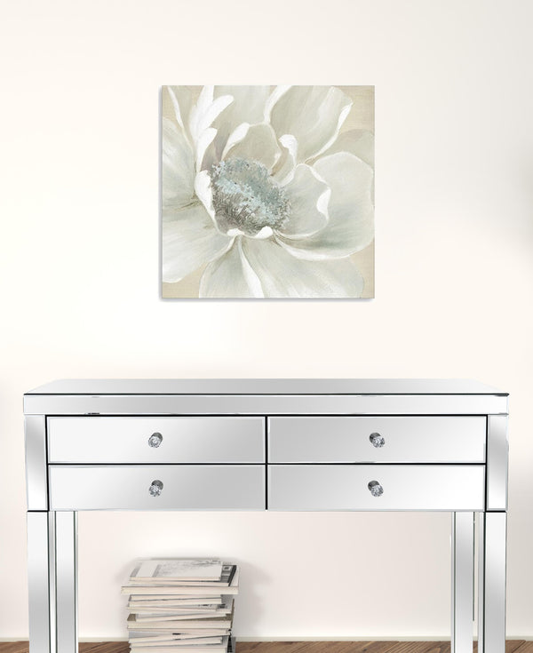 Homeroots Soft Winter Flower Unframed Print Wall Art  Polyester 398847