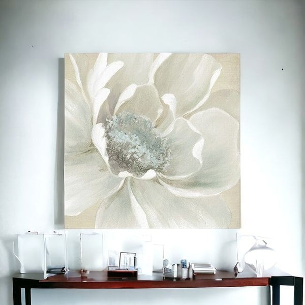 Homeroots Soft Winter Flower Unframed Print Wall Art  Polyester 398848
