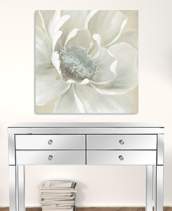 Homeroots Soft Winter Flower Unframed Print Wall Art  Polyester 398848