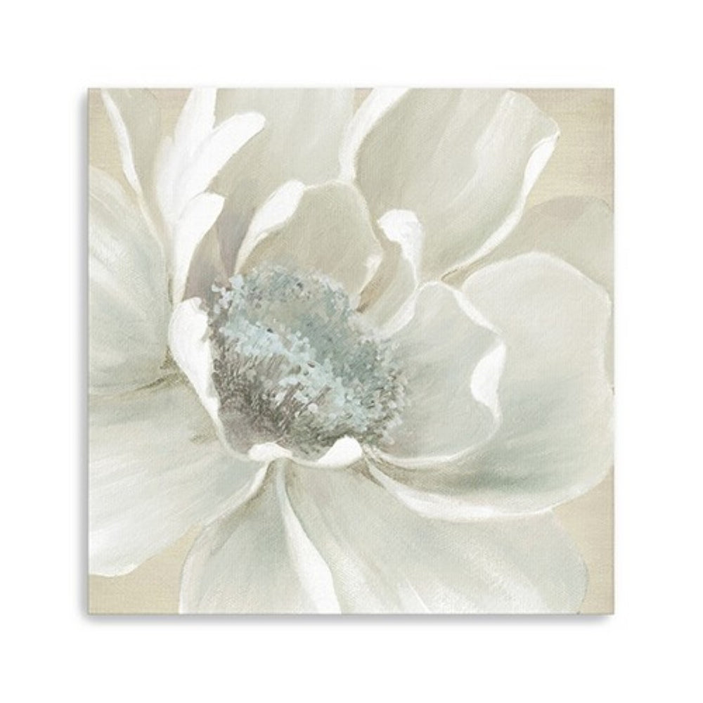 HomeRoots Soft Winter Flower Canvas Art Print - Serene Floral Wall Decor for Modern and Classic Interiors 40"x40" 398849