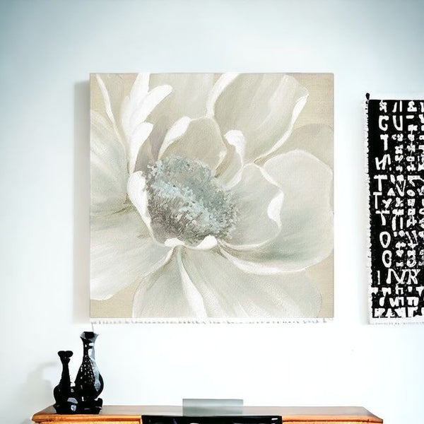 Homeroots Soft Winter Flower Unframed Print Wall Art  Polyester 398849