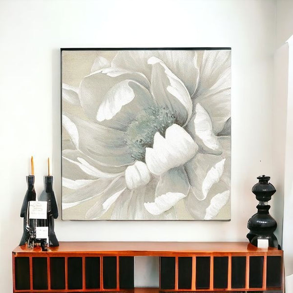 Homeroots Soft Winter Flower In Bloom Unframed Print Wall Art  Polyester 398850
