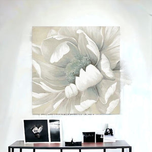 Homeroots Soft Winter Flower In Bloom Unframed Print Wall Art  Polyester 398850