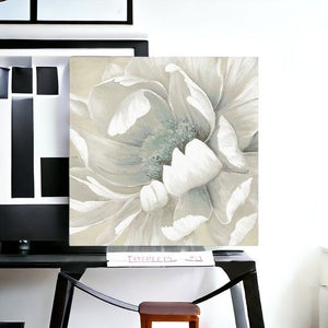 Homeroots Soft Winter Flower In Bloom Unframed Print Wall Art  Polyester 398850