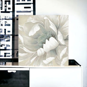 Homeroots Soft Winter Flower In Bloom Unframed Print Wall Art  Polyester 398850