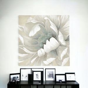 Homeroots Soft Winter Flower In Bloom Unframed Print Wall Art  Polyester 398850