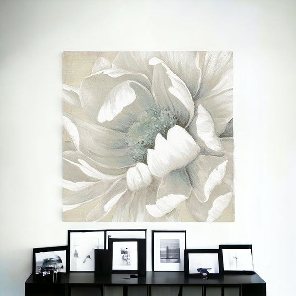 Homeroots Soft Winter Flower In Bloom Unframed Print Wall Art  Polyester 398850