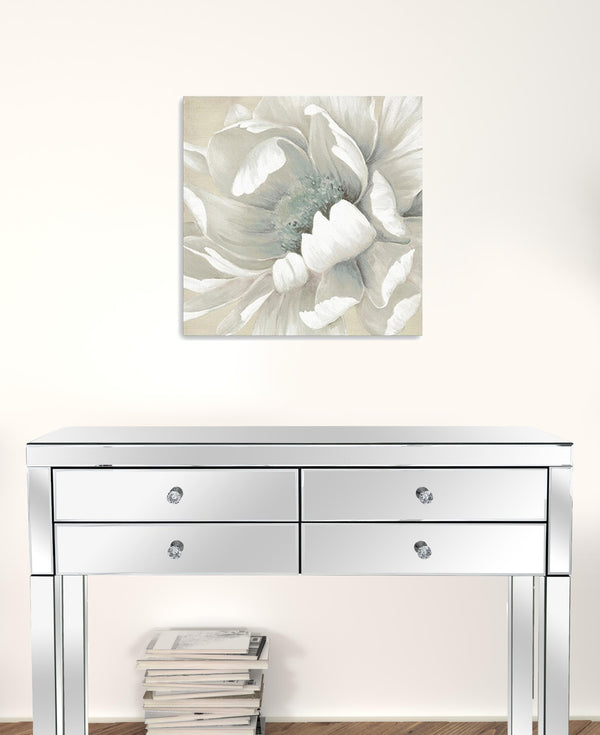Homeroots Soft Winter Flower In Bloom Unframed Print Wall Art  Polyester 398850