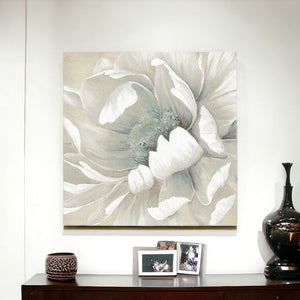 Homeroots Soft Winter Flower In Bloom Unframed Print Wall Art  Polyester 398851
