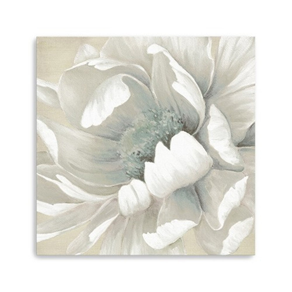 HomeRoots Soft Winter Flower in Bloom Unframed Canvas Print - Serene Floral Wall Art for Modern Interiors 40"x40" 398852
