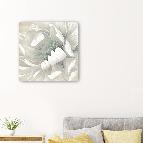 Homeroots Soft Winter Flower In Bloom Unframed Print Wall Art  Polyester 398852