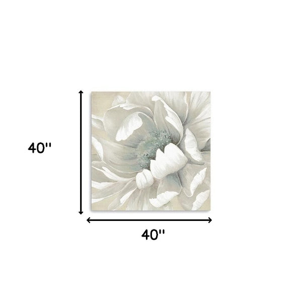 Homeroots Soft Winter Flower In Bloom Unframed Print Wall Art  Polyester 398852