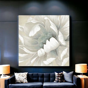 Homeroots Soft Winter Flower In Bloom Unframed Print Wall Art  Polyester 398852