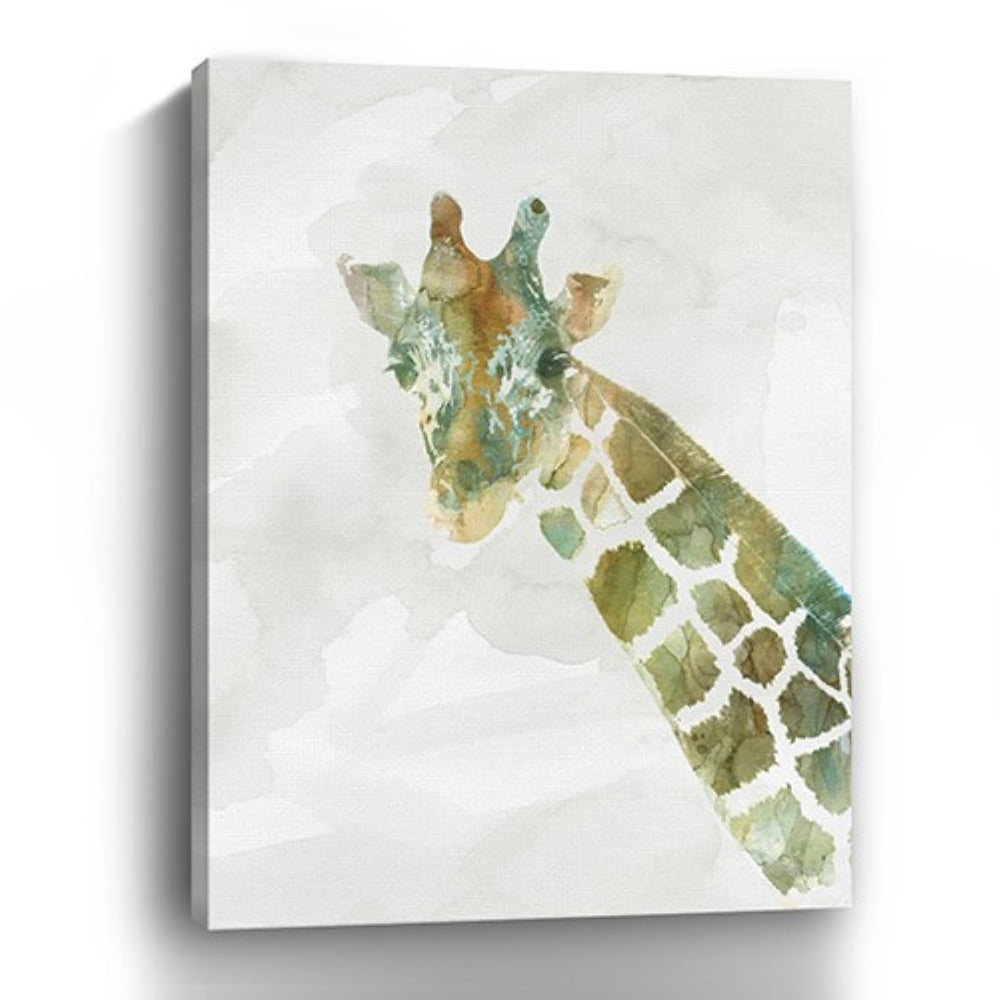HomeRoots 32" Abstract Marble Watercolor Giraffe Canvas Wall Art - Bold Contemporary Decor for Any Space 30"x40" 398864
