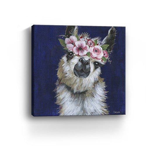 Homeroots Watercolor Flower Llama Unframed Print Wall Art  Polyester 398869