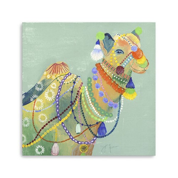 HomeRoots Moroccan Camel Unframed Print Wall Art - Elegant Canvas Décor for Modern and Bohemian Spaces 40"x40" 398878