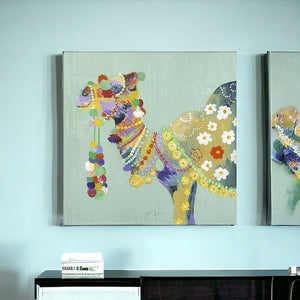 Homeroots Moroccan Party Camel Unframed Print Wall Art  Polyester 398879