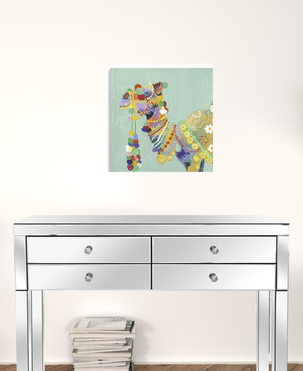 Homeroots Moroccan Party Camel Unframed Print Wall Art  Polyester 398879