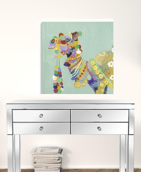 Homeroots Moroccan Party Camel Unframed Print Wall Art  Polyester 398880