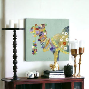 Homeroots Moroccan Party Camel Unframed Print Wall Art  Polyester 398880