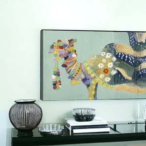 Homeroots Moroccan Party Camel Unframed Print Wall Art  Polyester 398880