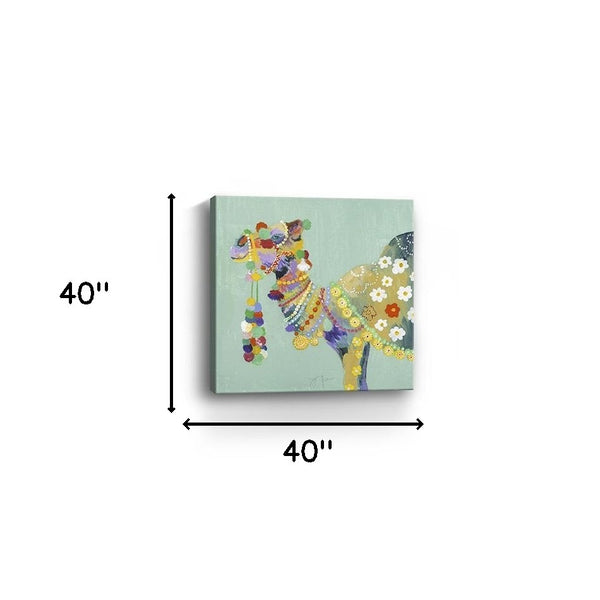 Homeroots Moroccan Party Camel Unframed Print Wall Art  Polyester 398881