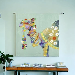 Homeroots Moroccan Party Camel Unframed Print Wall Art  Polyester 398881