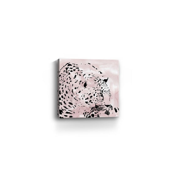 HomeRoots Pink Laying Leopard Canvas Art - Bold, Contemporary Wall Decor for Modern Spaces & Stylish Interiors 40"x40" 398884