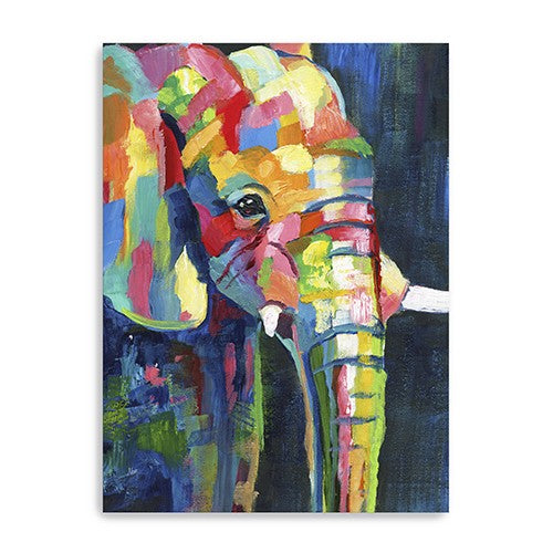 Homeroots Bright Elephant Unframed Print Wall Art  Polyester 398891