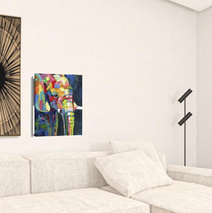 Homeroots Bright Elephant Unframed Print Wall Art  Polyester 398891