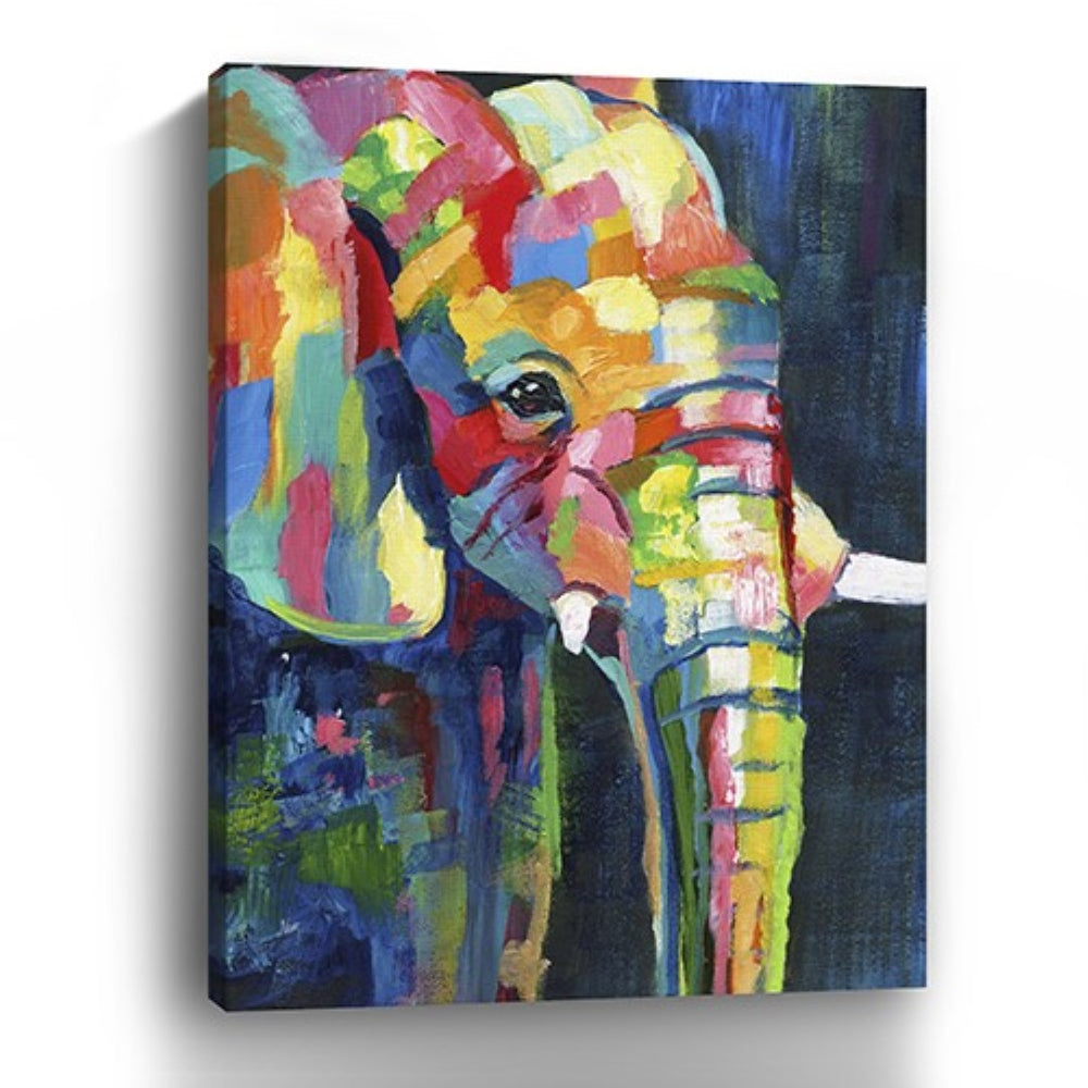 HomeRoots Bright Elephant Canvas Print - Vibrant Wall Art for Modern Interiors, Ideal Focal Point for Any Room 24"x32" 398892