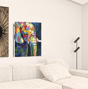 Homeroots Bright Elephant Unframed Print Wall Art  Polyester 398892