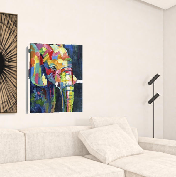 Homeroots Bright Elephant Unframed Print Wall Art  Polyester 398892