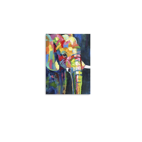 Homeroots Bright Elephant Unframed Print Wall Art  Polyester 398893