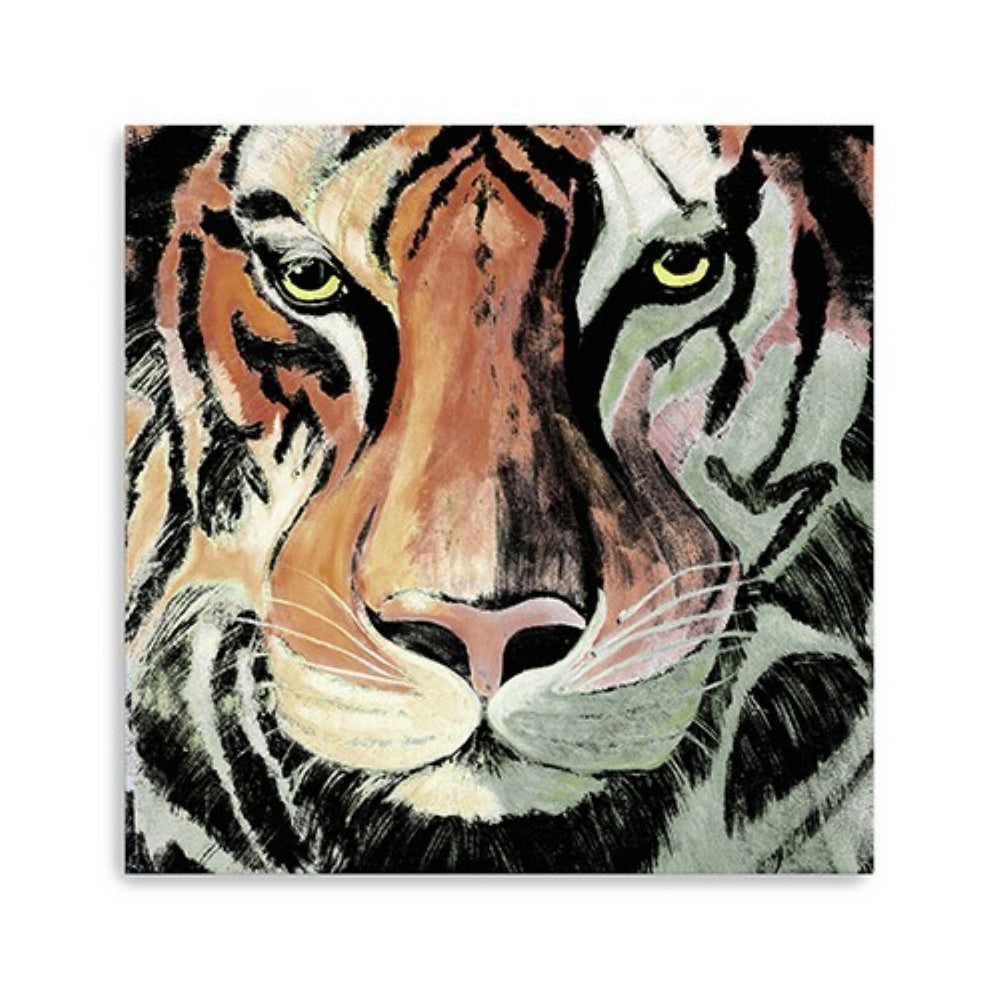 HomeRoots Staring Tiger Portrait Canvas Print - Bold, Eye-Catching Wall Art for Modern Home Decor & Style 30"x30" 398895