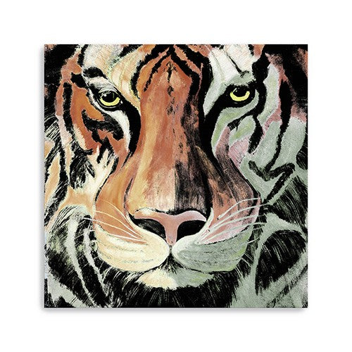 Homeroots Staring Tiger Portrait Unframed Print Wall Art  Polyester 398895
