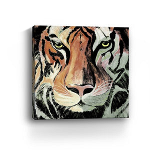 Homeroots Staring Tiger Portrait Unframed Print Wall Art  Polyester 398896