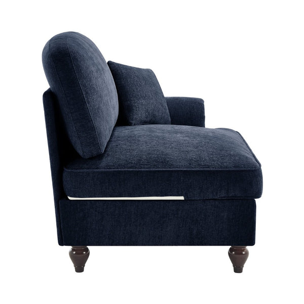 English Elm Sofa Rsf Chenille Sectional with Floral Backrest and Detachable Ruffle Skirt Design W3041P332620
