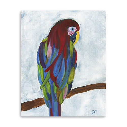 Homeroots Large Bright And Tropical Parrot Canvas Wall Art  Polyester 398901