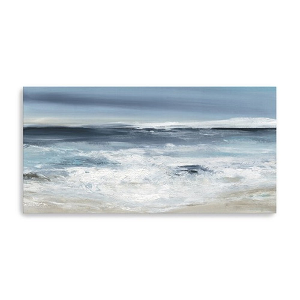 HomeRoots Long Beach Shore Unframed Canvas Print - Coastal Wall Art for Living Rooms, Bedrooms, and Offices 20"x40" 398903