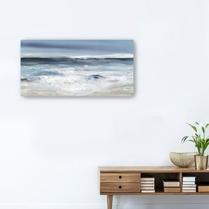 HomeRoots Long Beach Shore Unframed Canvas Print - Coastal Wall Art for Living Rooms, Bedrooms, and Offices 20"x40" 398903