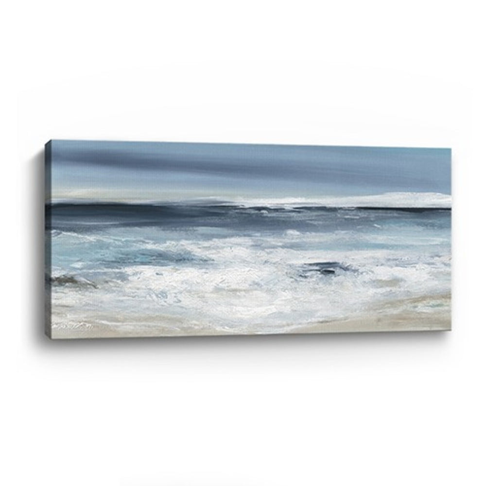 HomeRoots Long Beach Shore Unframed Canvas Print - Coastal Wall Art for Living Rooms, Bedrooms, and Offices 20"x40" 398903