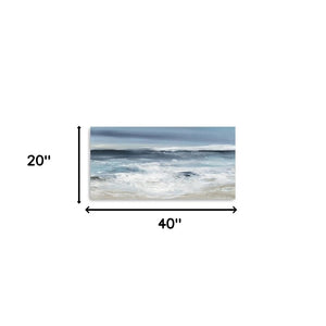 HomeRoots Long Beach Shore Unframed Canvas Print - Coastal Wall Art for Living Rooms, Bedrooms, and Offices 20"x40" 398903
