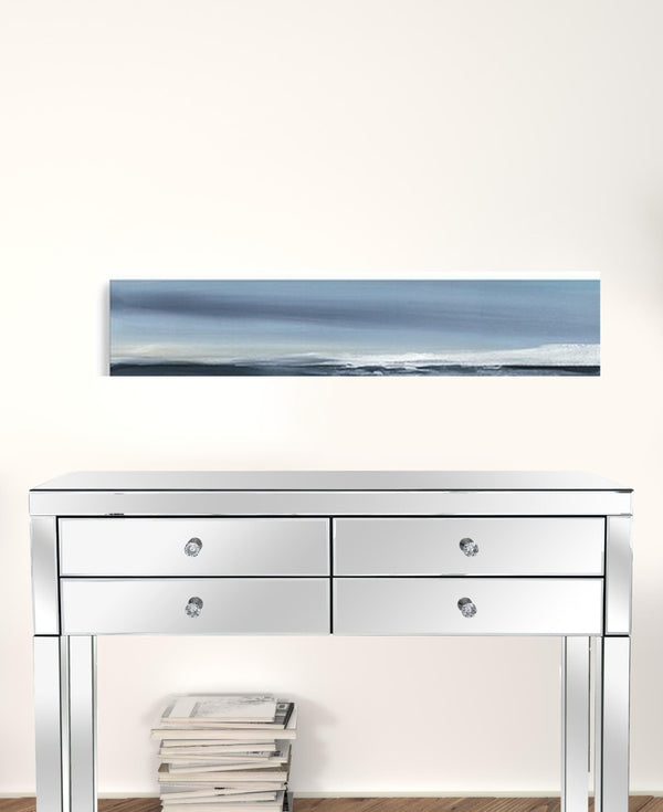 HomeRoots Long Beach Shore Unframed Canvas Print - Coastal Wall Art for Living Rooms, Bedrooms, and Offices 20"x40" 398903
